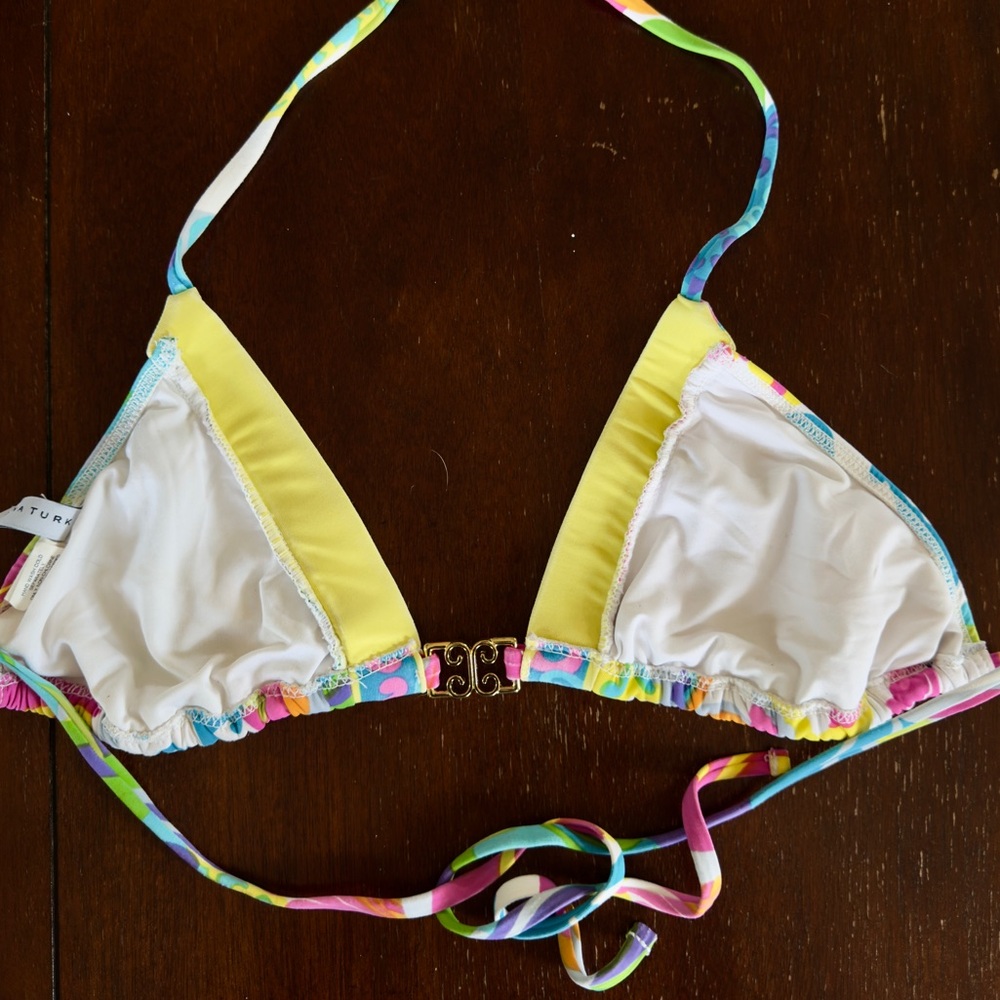Trina Turk 2 Piece Multi Patterned Bikini With Gold Embellishments - Picture 7 of 12